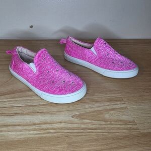 Swiggles Toddler Girl Sz 10 Rhinestone Pink w/ Gem Accent Slip-On Shoes Sneaker
